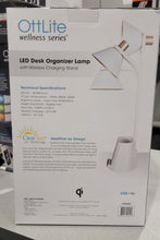 Load image into Gallery viewer, OttLite LED Desk Organizer Lamp with Wireless Charging Stand WHITE
