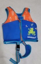 Load image into Gallery viewer, SwimSchool Swim Trainer Vest, Adjustable Safety Strap, Easy on and Off, Small/Medium, Blue/Orange Up to 33 lbs.
