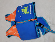 Load image into Gallery viewer, SwimSchool Swim Trainer Vest, Adjustable Safety Strap, Easy on and Off, Small/Medium, Blue/Orange Up to 33 lbs.
