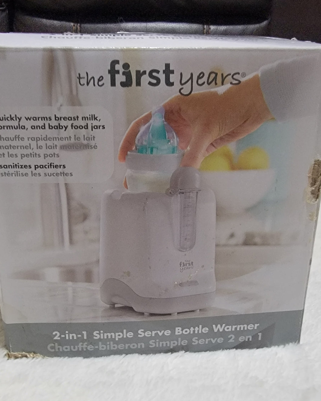 The First Years 2 in 1 Simple Serve Bottle Warmer & Pacifier Sanitizer, Compact Design