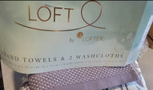 Load image into Gallery viewer, Loft by Loftex 2 Hand Towels and 2 Wash Cloth Luxury Towel Set (Purple / Ivory)
