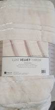 Load image into Gallery viewer, Life Comfort Luxe Velvet Throw Blanket 60in x 70in Vibrant Elegant Design, Soft Cream
