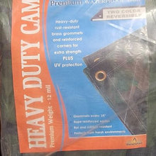 Load image into Gallery viewer, Heavy Duty Waterproof Tarp-12MIL Reversible Camo/Green Tarp with UV Protection- 18&#39;x24&#39;
