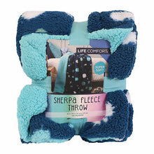 Load image into Gallery viewer, Life Comfort Kids Ultimate Sherpa Fleece Throw, Teal / Dark Blue
