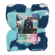 Life Comfort Kids Ultimate Sherpa Fleece Throw, Teal / Dark Blue