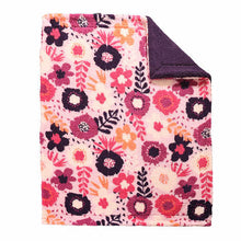Load image into Gallery viewer, Life Comfort Kids Ultimate Sherpa Fleece Throw, Purple / Pink Floral
