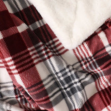Load image into Gallery viewer, Life Comfort Ultimate Reversible Faux Fur Throw, 60&quot; x 70&quot;, Color: Red Plaid
