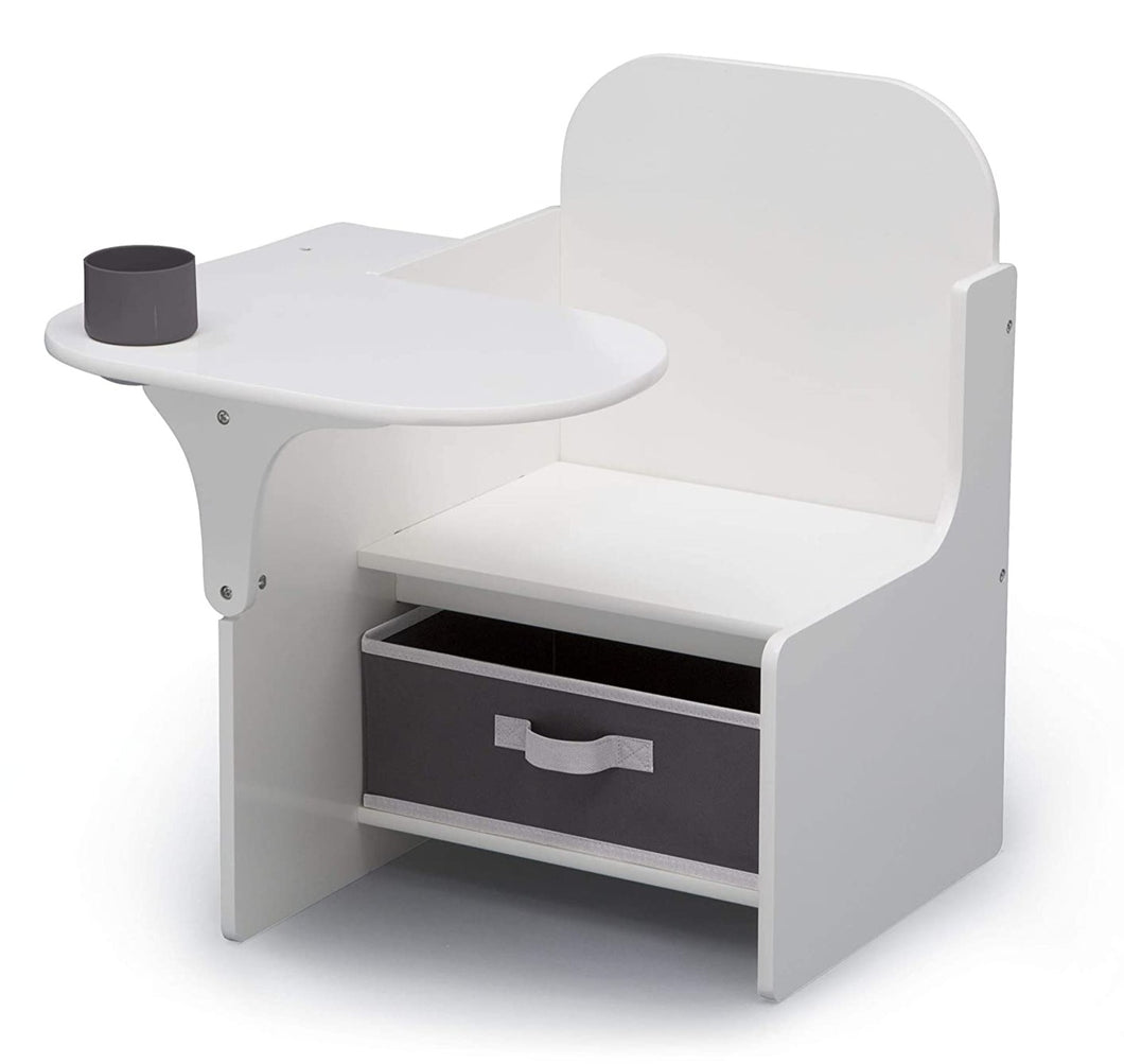 Delta Children MySize Chair Desk with Storage Bin, Bianca White