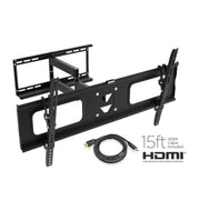 Ematic Full-Motion Articulating, Tilt/Swivel, Universal Wall Mount for 19″-80″ TVs with 15′ HDMI Cable (EMW5206)