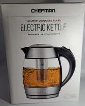 Load image into Gallery viewer, Chefman 1.8 Liter Electric Glass Kettle With Removable Tea Infuser

