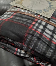 Load image into Gallery viewer, Winter Nights Collection: Black/gray/white Plaid 4pc fleece sheets Set, Double
