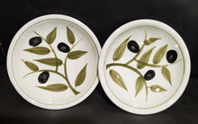 Load image into Gallery viewer, Harry &amp; David Olive Pattern mini Hors d&#39;oeuvre saucers, 2-Pk,  3.5&quot; x 1&quot;
