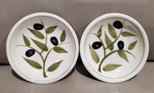 Load image into Gallery viewer, Harry &amp; David Olive Pattern mini Hors d&#39;oeuvre saucers, 2-Pk,  3.5&quot; x 1&quot;
