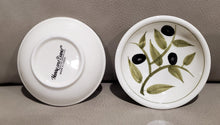 Load image into Gallery viewer, Harry &amp; David Olive Pattern mini Hors d&#39;oeuvre saucers, 2-Pk,  3.5&quot; x 1&quot;
