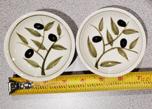 Load image into Gallery viewer, Harry &amp; David Olive Pattern mini Hors d&#39;oeuvre saucers, 2-Pk,  3.5&quot; x 1&quot;
