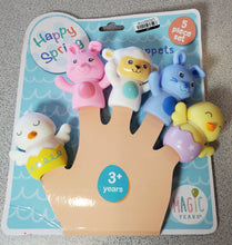 Load image into Gallery viewer, Magic Years Happy Friends Bath Plastic Finger Puppets 5-Piece Animal Set
