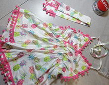 Load image into Gallery viewer, Toddler Pink Pineapple halter top Romper Outfit with Belt, (Size: 110), Approx 3T-4T
