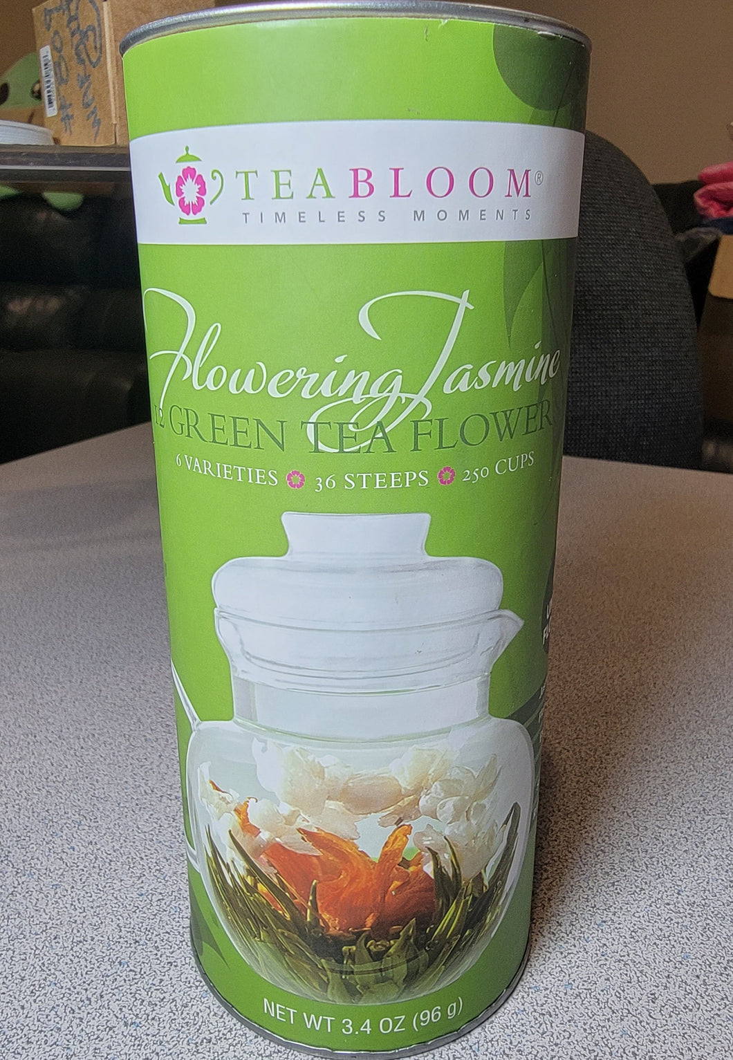 TeaBloom Flowering Jasmine Green Tea Flowers, 6 varieties, 36 Steeps, 250 Cups