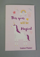 Load image into Gallery viewer, Homeschool Student Planner with 8 Preprinted Subjects: This Year Is Going to Be Magical 6&quot;x9&quot; Unicorn Themed Calendar Paperback – January 6, 2021
