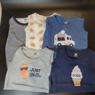 Hudson Baby Unisex Baby Cotton Sleeveless Bodysuits, Ice Cream Truck, 18-24mo