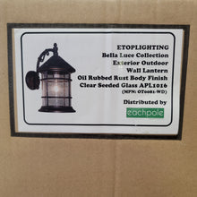 Load image into Gallery viewer, Bella Luce Exterior Outdoor Wall Lantern, Oil Rubbed, Clear Seeded Glass APL1016
