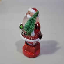 Load image into Gallery viewer, Lighted LED Santa with Tree Mini Shimmer Glitter 3&quot; x 2&quot; Durable Acrylic Snow Globe
