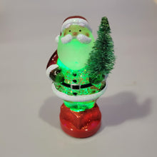 Load image into Gallery viewer, Lighted LED Santa with Tree Mini Shimmer Glitter 3&quot; x 2&quot; Durable Acrylic Snow Globe
