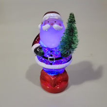 Load image into Gallery viewer, Lighted LED Santa with Tree Mini Shimmer Glitter 3&quot; x 2&quot; Durable Acrylic Snow Globe
