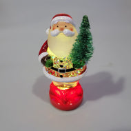 Lighted LED Santa with Tree Mini Shimmer Glitter 3