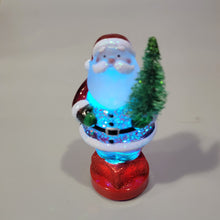 Load image into Gallery viewer, Lighted LED Santa with Tree Mini Shimmer Glitter 3&quot; x 2&quot; Durable Acrylic Snow Globe
