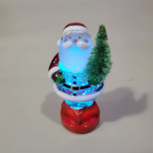 Load image into Gallery viewer, Lighted LED Santa with Tree Mini Shimmer Glitter 3&quot; x 2&quot; Durable Acrylic Snow Globe
