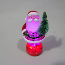 Load image into Gallery viewer, Lighted LED Santa with Tree Mini Shimmer Glitter 3&quot; x 2&quot; Durable Acrylic Snow Globe
