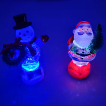 Load image into Gallery viewer, Lighted LED Santa with Tree Mini Shimmer Glitter 3&quot; x 2&quot; Durable Acrylic Snow Globe
