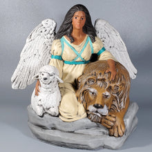 Load image into Gallery viewer, Native America Girl Angel W/ Lion &amp; Lamb, hand painted Collectable figurines  #2
