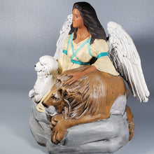 Load image into Gallery viewer, Native America Girl Angel W/ Lion &amp; Lamb, hand painted Collectable figurines  #2
