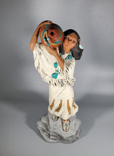 Load image into Gallery viewer, Native American Girl Holding Clay Pot- Standing, Hand Painted Collectable figurine  #12
