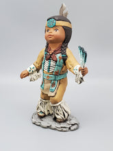 Load image into Gallery viewer, Native America Little Boy Dancer, Missing Tail Feathers, Hand Painted Collectable figurine #20
