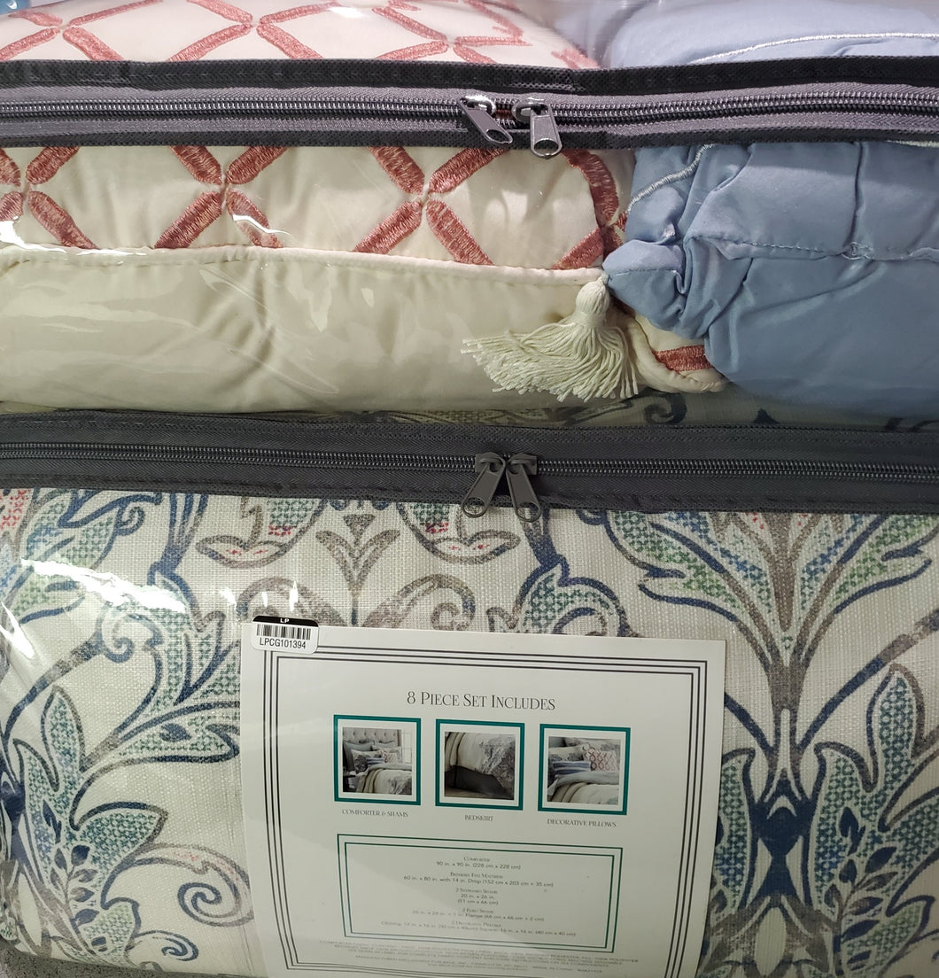 Modern. Southern. Home.  Tiffany 8pc Comforter Set, Queen, Patina