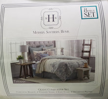 Load image into Gallery viewer, Modern. Southern. Home.  Tiffany 8pc Comforter Set, Queen, Patina
