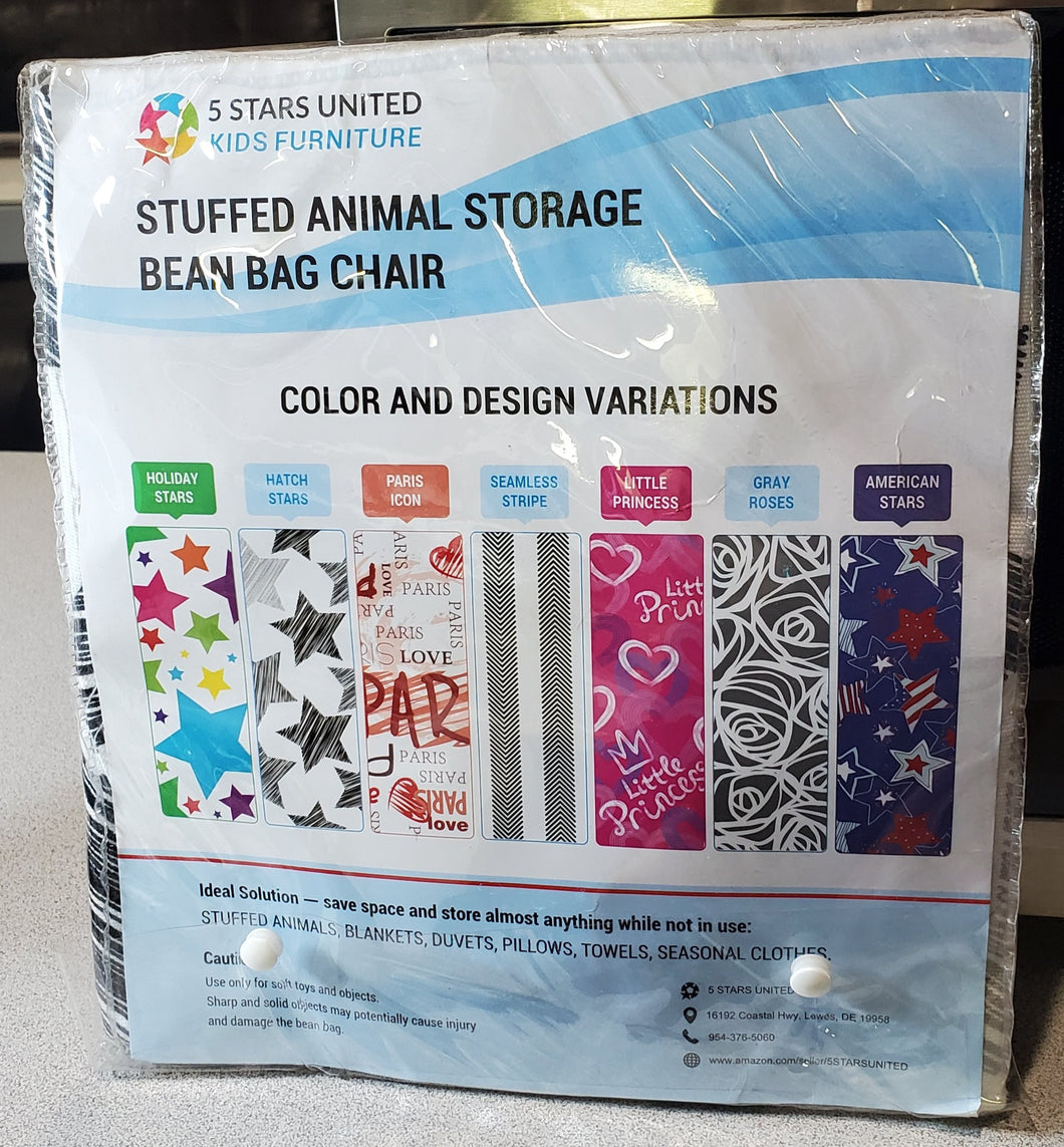 Stuffed Animal Storage | Plush Toys Holder /Organizer, fits 90+| Cotton Canvas -Stars