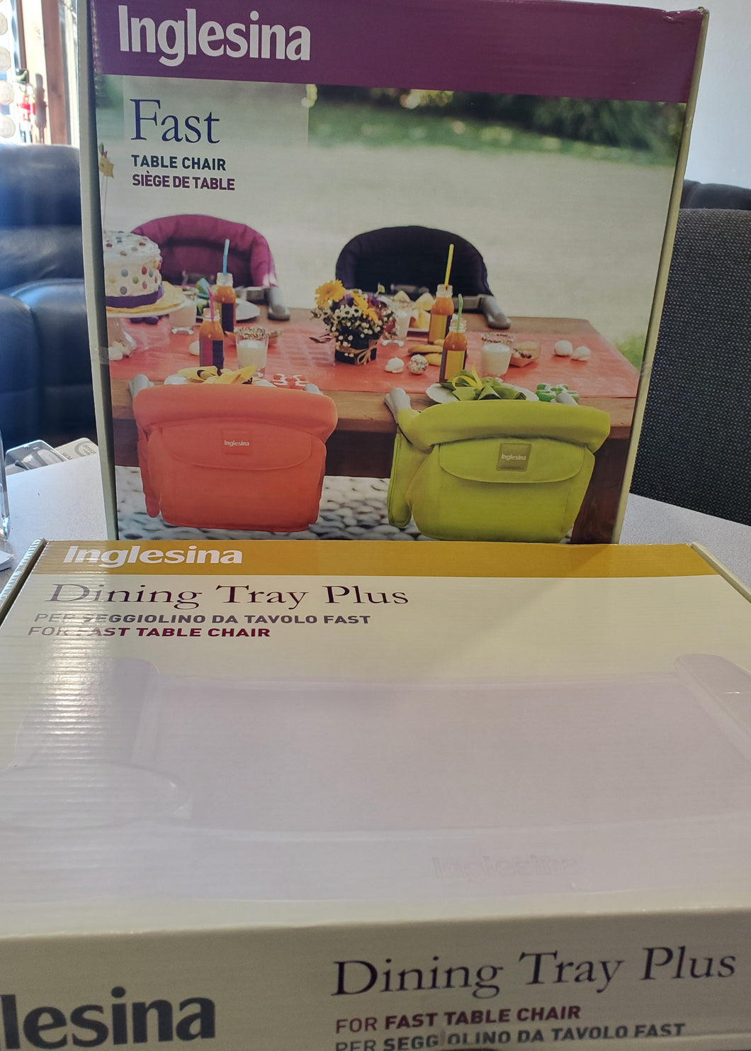Toddler Dining Table Chair Black, Plus Tray Clear, Infant - Travel Booster - Inglesina