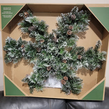 Load image into Gallery viewer, 40” Pre-Lit LED Decorative Artificial Pine Snowflake Wreath
