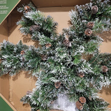 Load image into Gallery viewer, 40” Pre-Lit LED Decorative Artificial Pine Snowflake Wreath
