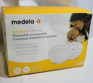 Medela Safe & Dry Ultra Thin Disposable Nursing Pads, 120 Count Breast Pads for Breastfeeding, Leakproof Design, Slender and Contoured for Optimal Fit and Discretion