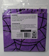 Load image into Gallery viewer, Halloween 4.5 ft x 7 ft Plastic Table Cover Purple with Black Spiderweb Design
