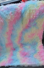 Load image into Gallery viewer, Light Pink Rainbow Tie-Dye Plush Throw Blanket, Double Sided, child&#39;s
