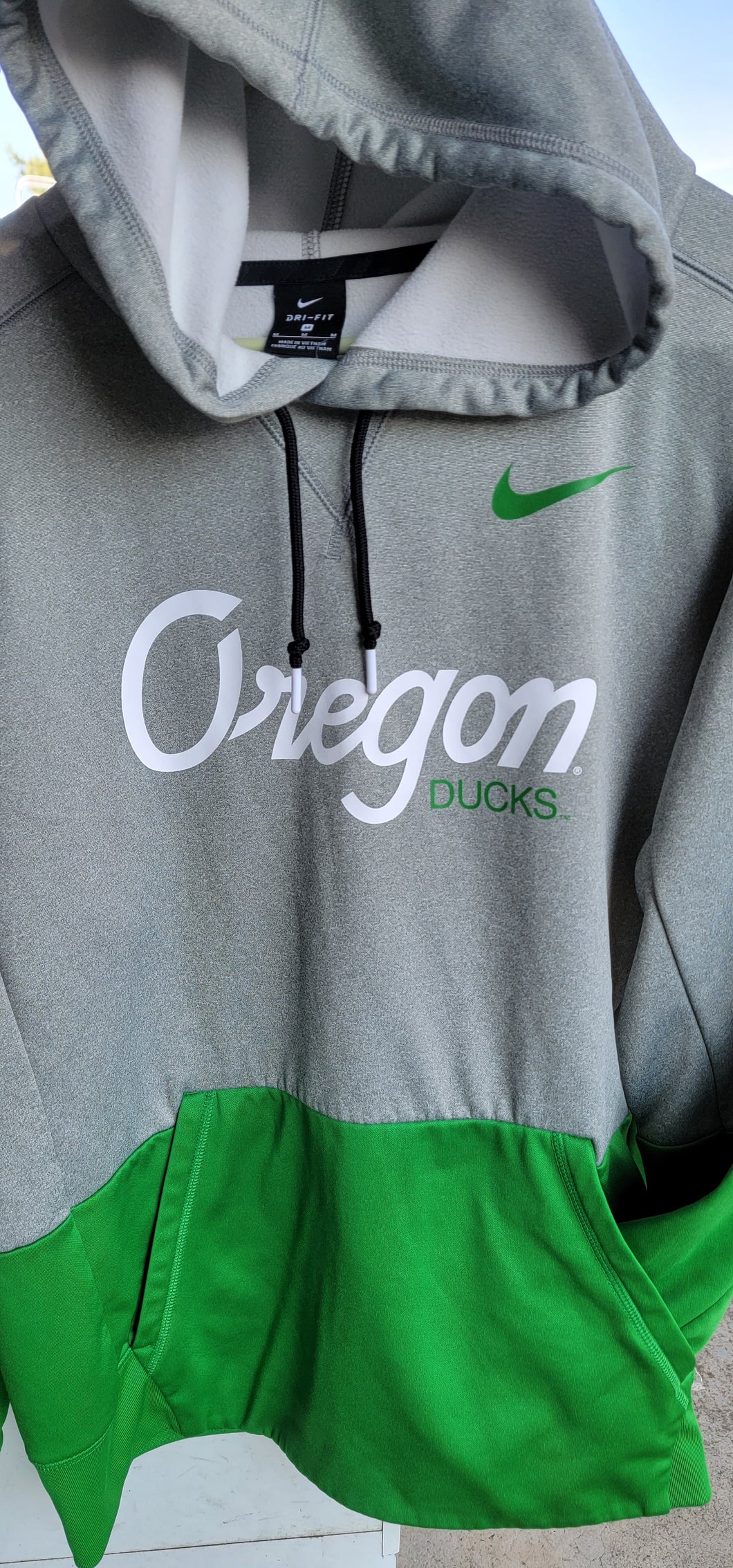 NIKE Oregon Ducks Green Therma Fit Pullover Hoodie Mens Size Med
