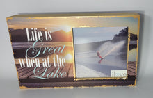 Load image into Gallery viewer, Wood Vertical Photo Box Frame - Life&#39;s Great at The Lake - Photo Box fits 5&quot; x 5&quot; Photo
