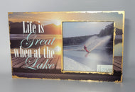 Wood Vertical Photo Box Frame - Life's Great at The Lake - Photo Box fits 5