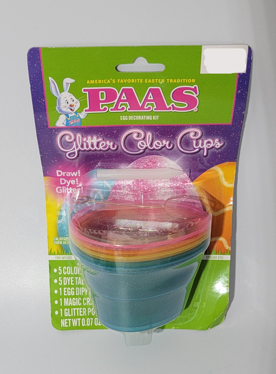 PAAS Egg Decorating Kit Glitter Color Cups, Easter, Egg Dye